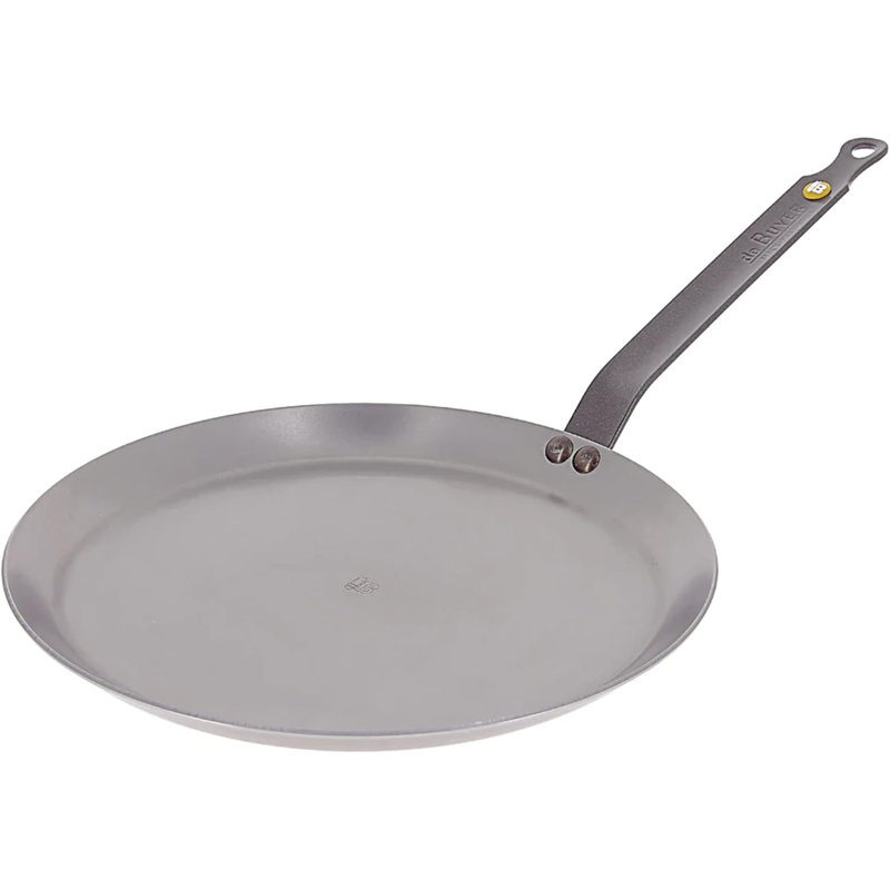 De Buyer Mineral B Round Carbon Steel Crepe/Tortilla Nonstick Pan, 12-Inch
