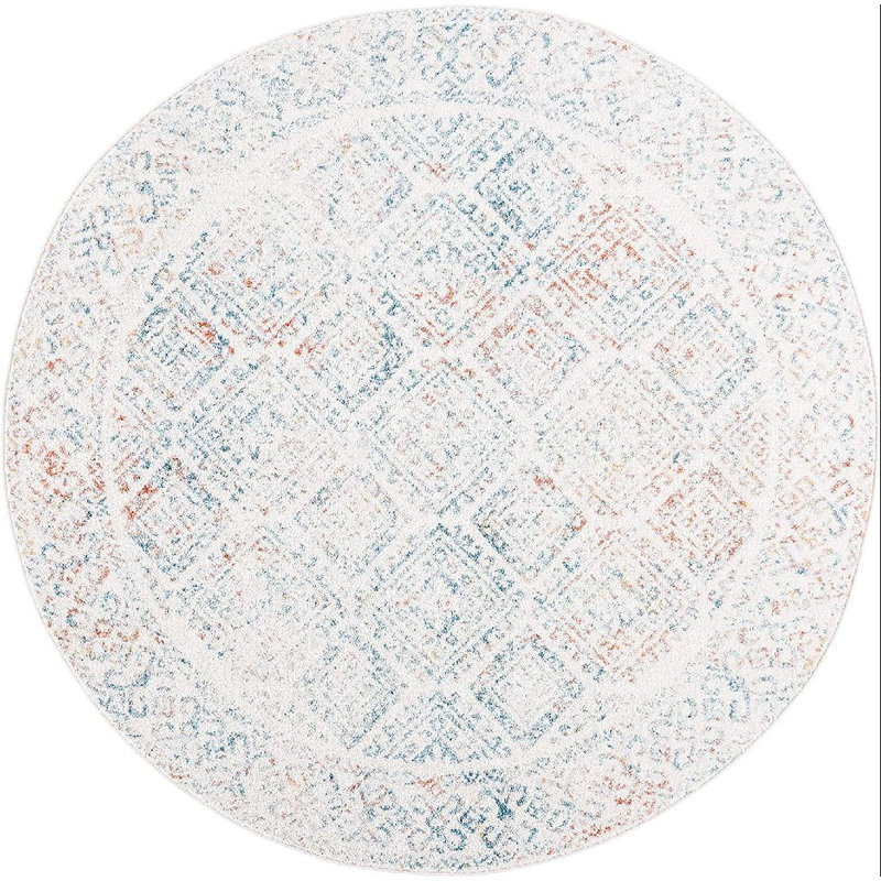 Tapis ivoire / terre cuite Dennison Southwestern, Rond 3 pi
