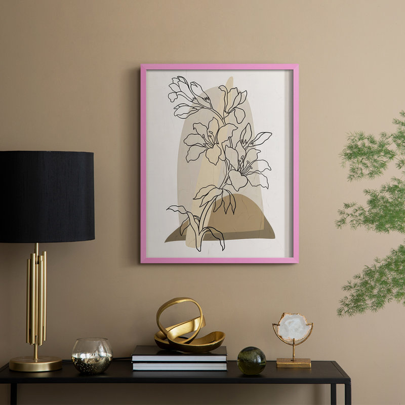 «Modern Botanical I», H 11 po x l 9 po, Rose