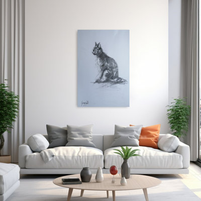 Chat contemporain gris anthracite