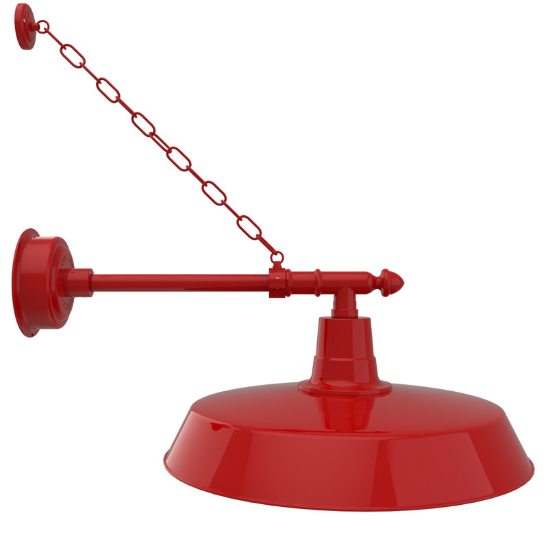 Luminaire de grange d'extérieur Oldage, H 11 po x l 22 po x P 32 po, Rouge cerise