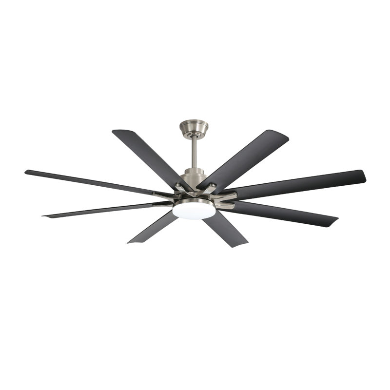 Ventilateur de plafond 66 pouces à profil bas en ABS avec lumières à intensité variable et moteur à courant continu réversible silencieux à 6 vitesses pour l'intérieur