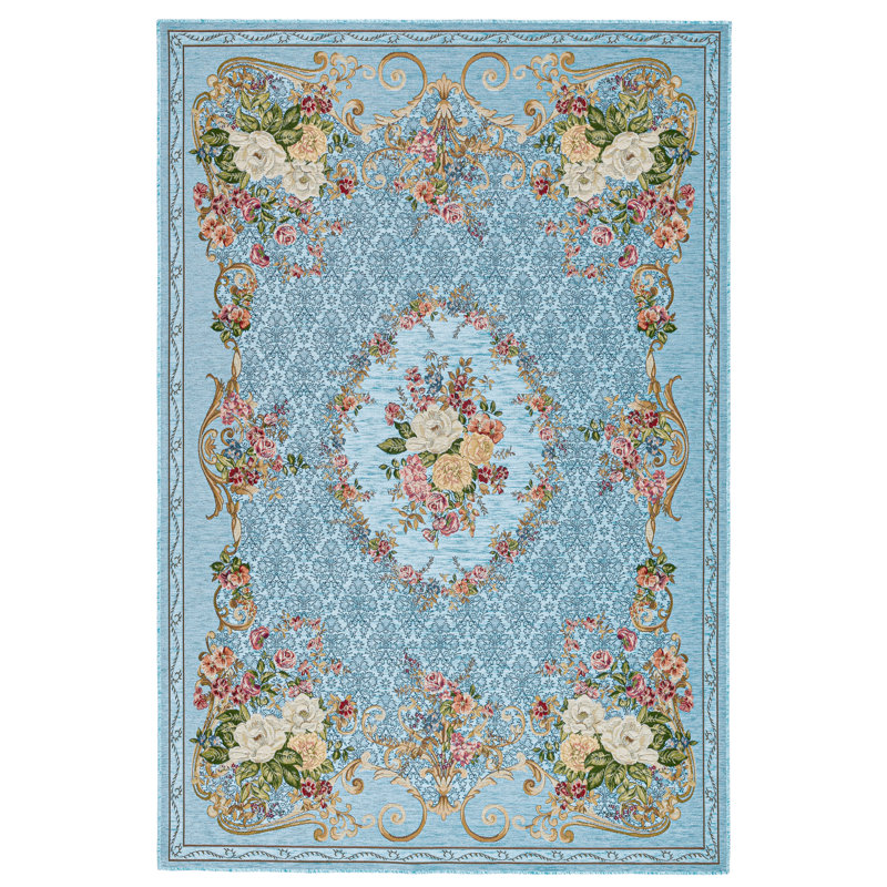 Flomi Florence Machine Woven Turquoise Rug, Rectangle 240 x 340 cm