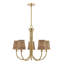 Lustre 5 lumières Ashbury en laiton chaud