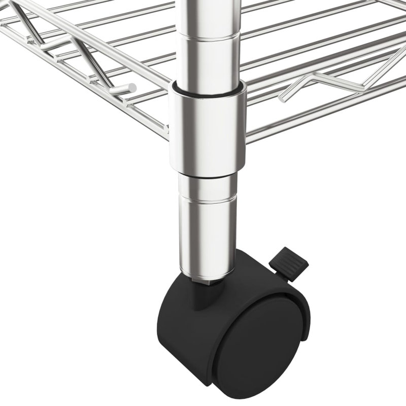 Selda   35cm W Metal Storage Rack with Wheels, Chrome