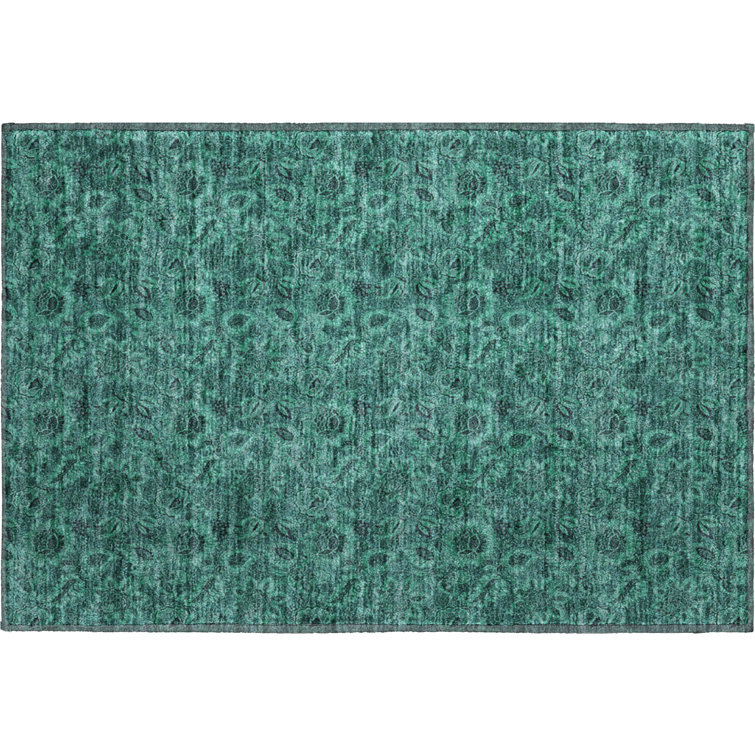Premium Machine Washable Adamski Teal Rug