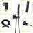 12 Inch Square Dual Shower, Matte Black Finish, Wall Installation Mounted Shower Head - Inch, Black, Ultra-Thin Overhead-121076895