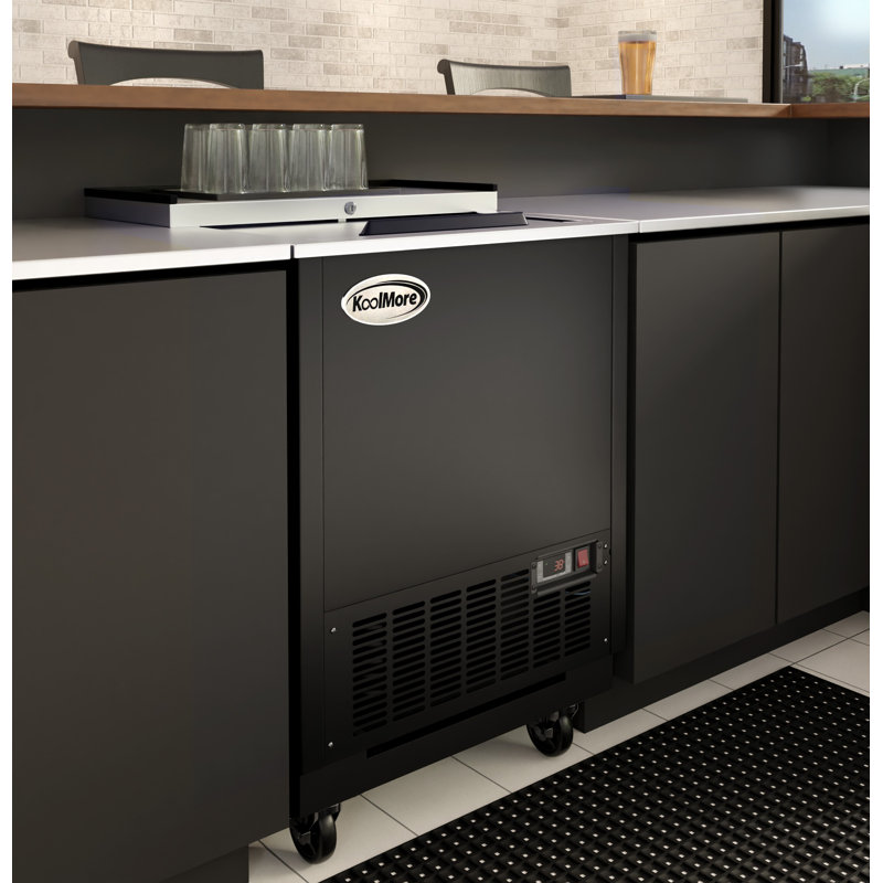 KoolMore 26.4'' W Freestanding 4.9 Cubic Feet Beverage Cooler, Black