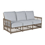 Newport 79" Wide Outdoor Wicker Patio Sofa with Cushions