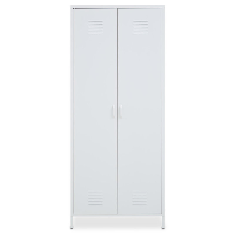 Abdul-Raheem 2 Door Steel Wardrobe, White