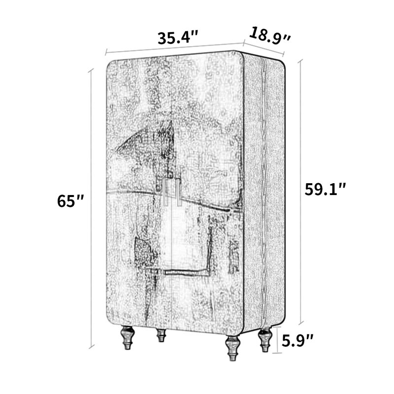 Armoire multifonctionnelle à portes doubles ouvertes