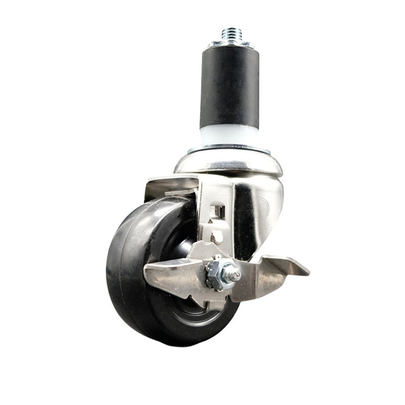 Soft Rubber Swivel Expanding Stem Caster Brake