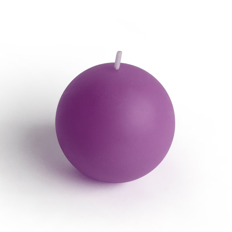 Bougie ronde, Mauve, Diamètre de 3 po, Ensemble de 6