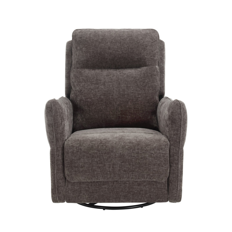 270° Swivel Power Recliner Nursery Rocker Glider Chairs,Chenille Velvet, Dark Gray