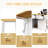Large Kitchen Island With 2 Bar Stools, Power Outlet, Door Internal Storage Rack, Kitchen Storage Cart On 5 Wheels With Drop Leaf, 5 Open Side Racks-1643545057