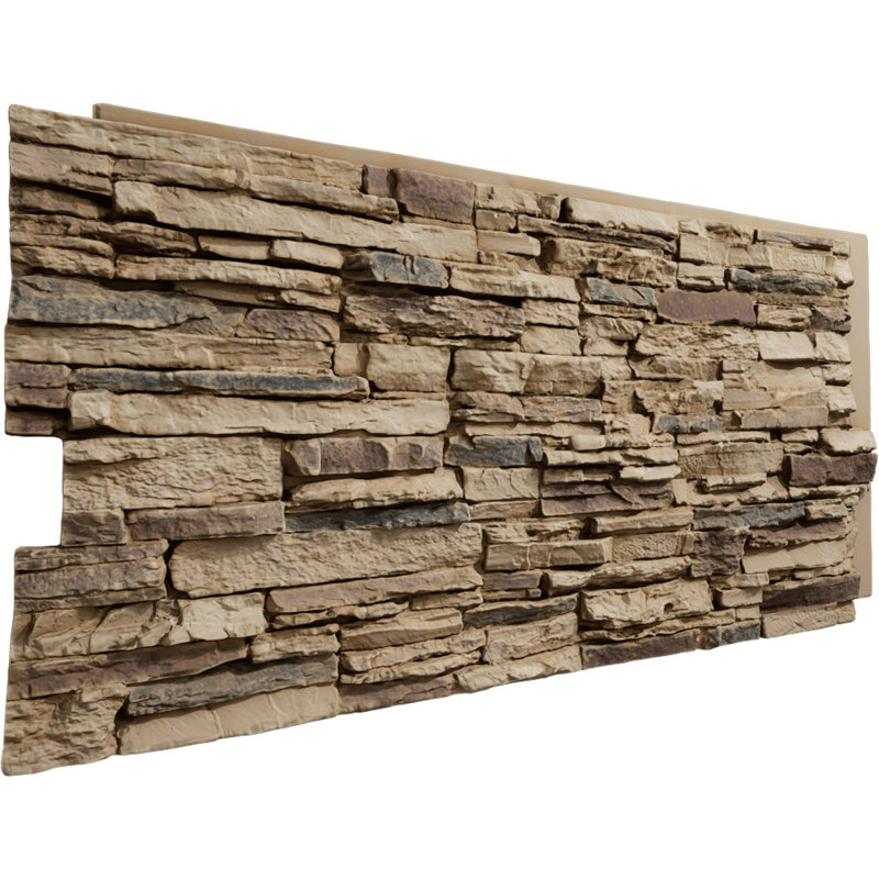 Panneau de faux pierre EverStone Canyon Ridge, l 45 3/4 po x H 24 1/2 po x P 1 1/4 po, couleur Adobe, Adobe