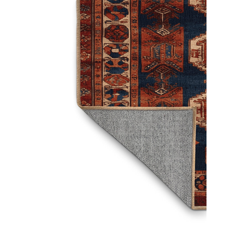 Tapis brun turc lavable à la machine, Carré 7 pi
