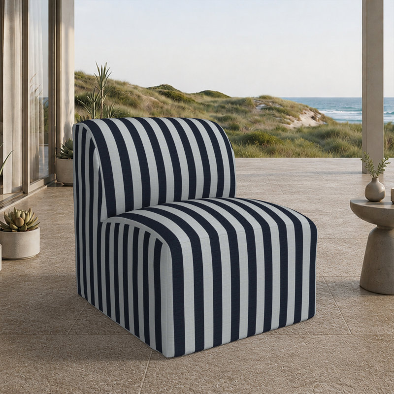 Chaise de patio Praia Sunbrella®, Sunbrella® rayé à brume expressive