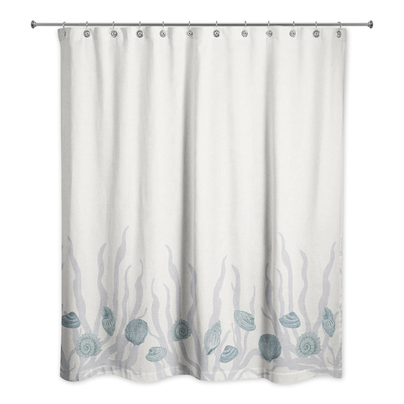Rideau de douche simple Leetsburg, Bleu / blanc