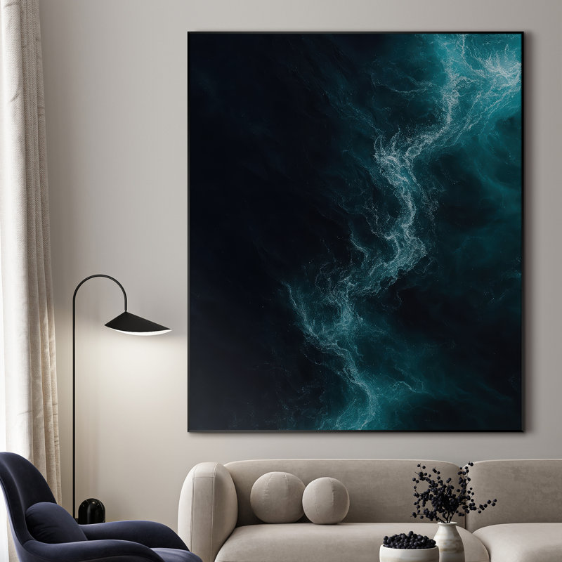 Très grande reproduction d'art sur toile - Paysage côtier de Ocean Beach, H 72 po x l 60 po