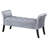 Jedu Velvet Upholstered Rolled Arm Storage Bench Silver-501157341