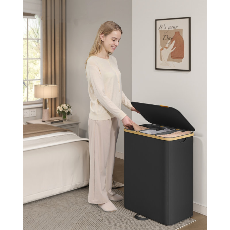 Fabric Laundry Basket with Handles, 75 cm x 60 cm x 38 cm