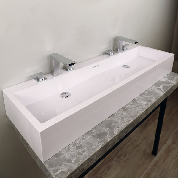 LACAVA Luce 15 25 #39 #39 Solid Surface Rectangular Bathroom Sink with