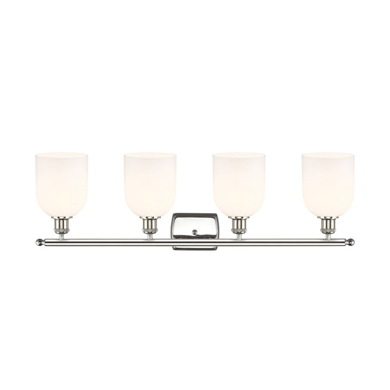 Anacaren 4 - Light Dimmable Vanity Light, Polished Nickel, Gloss White