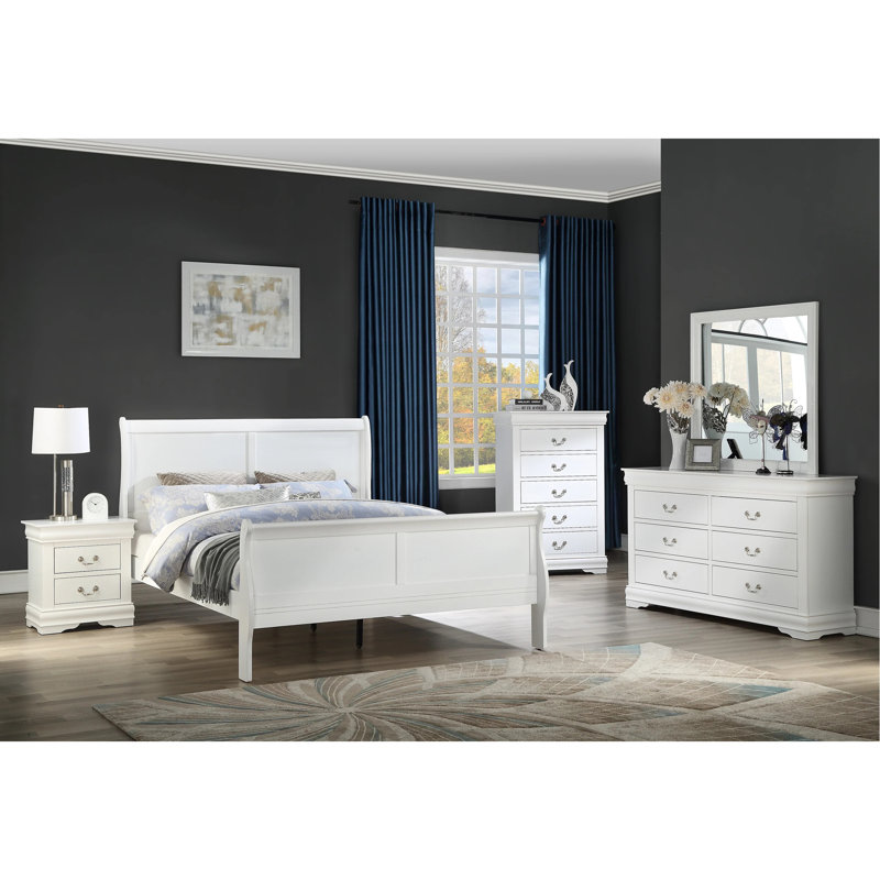 Grand lit blanc Louis Phillipe, Grand lit