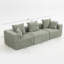 Canapé modulaire modulaire à 3 places, canapé à assise profonde entièrement en mousse avec chenille texturée moelleuse, installation compressée et installation sans outils, conception à profil bas pour les petits espaces, l 111 po x P 37 po x H 23,6 po-710172875
