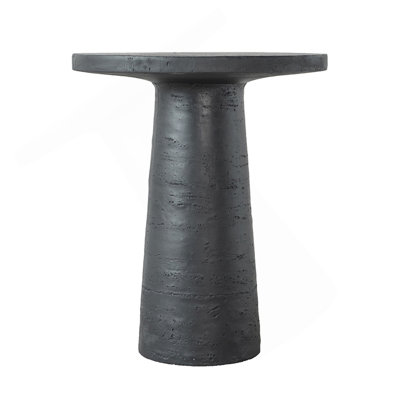 22X22x25.5" Black Round Side Table With Pedestal Base