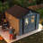 Outdoor Storage Shed, 8X8  Protective Film, Four Daylight Windows Lockable Doors,A Practical And Thoughtful Gift-123924684-123924685