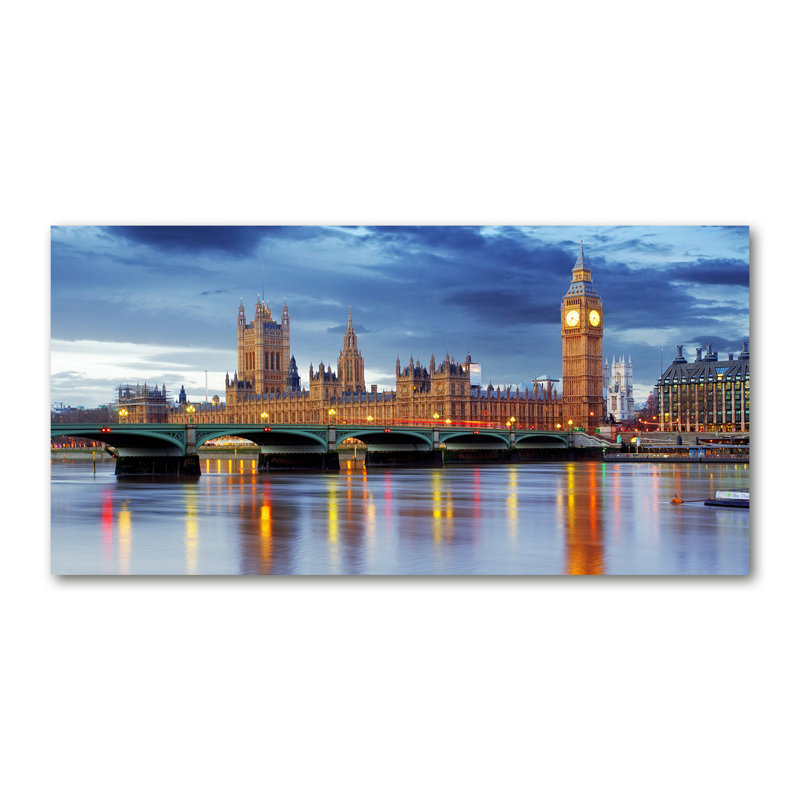 River Thames London - Print, Canvas, 60cm H x 120cm W x 2cm D