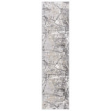 Alantae Abstract Machine Woven Jute/Polyester/Polypropylene Area Rug in Light Grey/Dark Grey