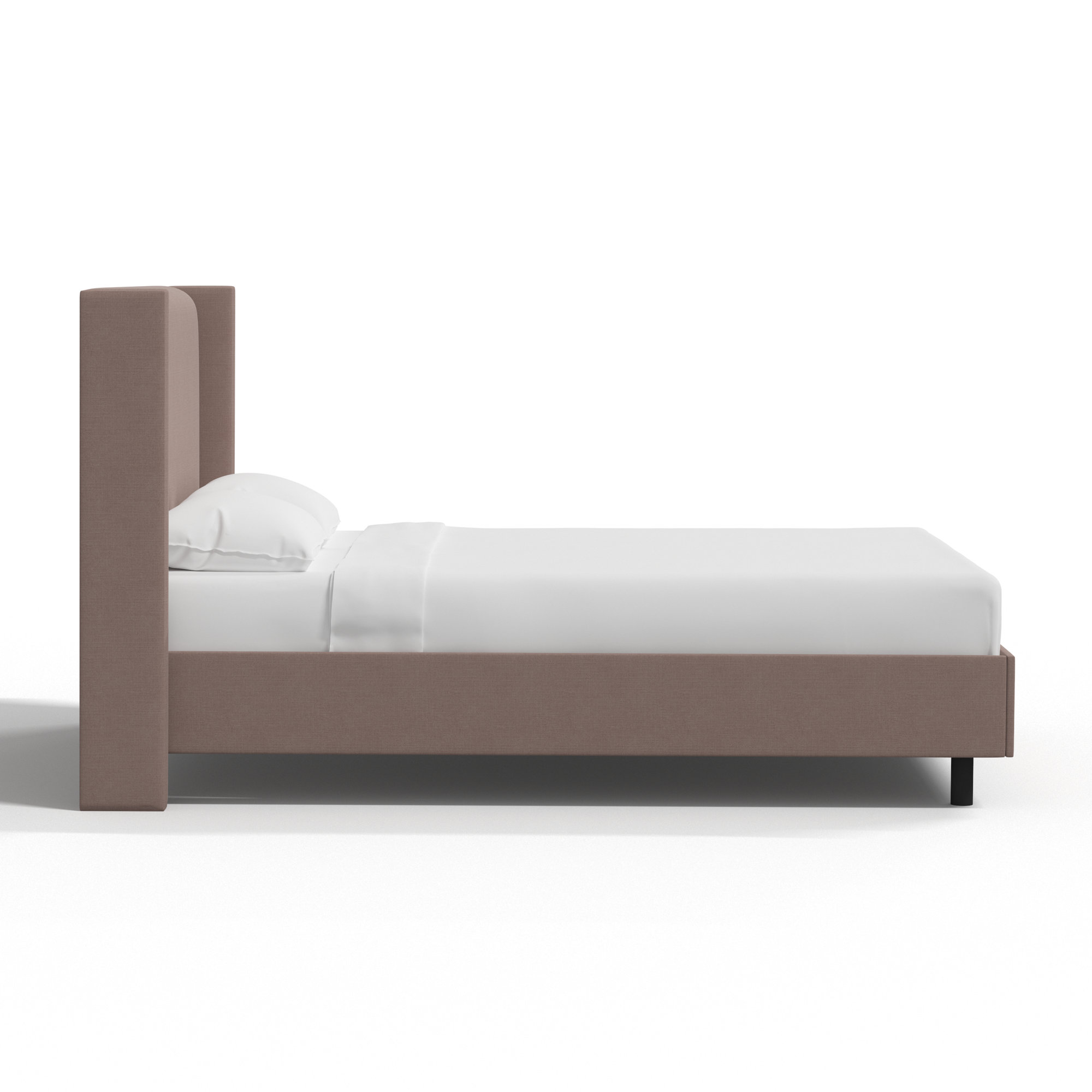 Hanson Upholstered Wingback Platform Bed, Classic Mocha Linen, California King