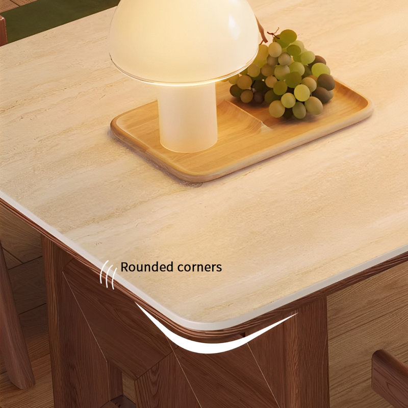 Table de salle à manger en pierre frittée de style rétro, H 29,52 po x L 70,86 po x l 35,43 po
