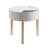 White & Natural Round End Table