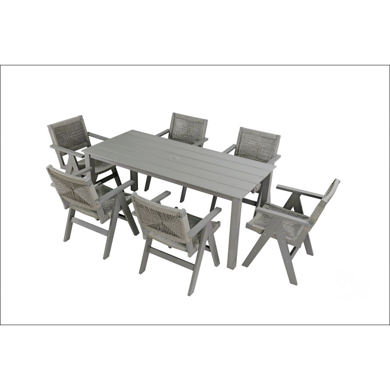 Table de salle à manger imitation bois texturée pour pique-nique en plein air, compacte et de haute qualité, longue de 68,9 pouces