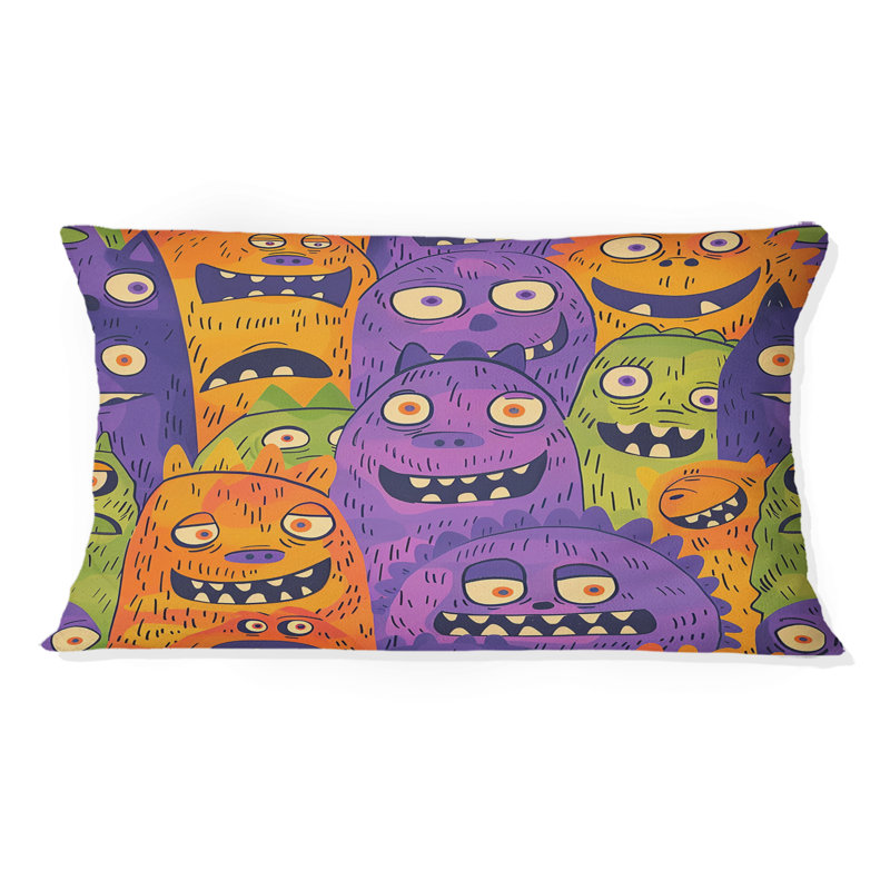 Coussin lombaire pour enfant, Mauve / Vert