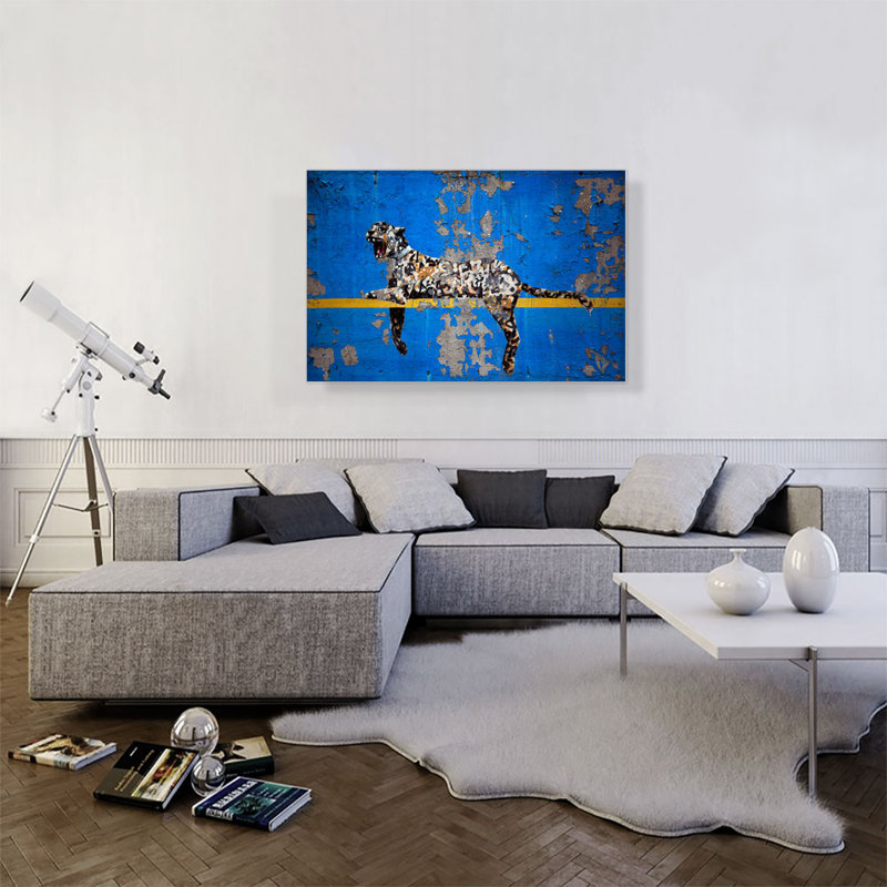«Yankee Stadium Tiger» par Banksy - impression sur toile tendue, H 26 po x l 40 po x P 0,75 po