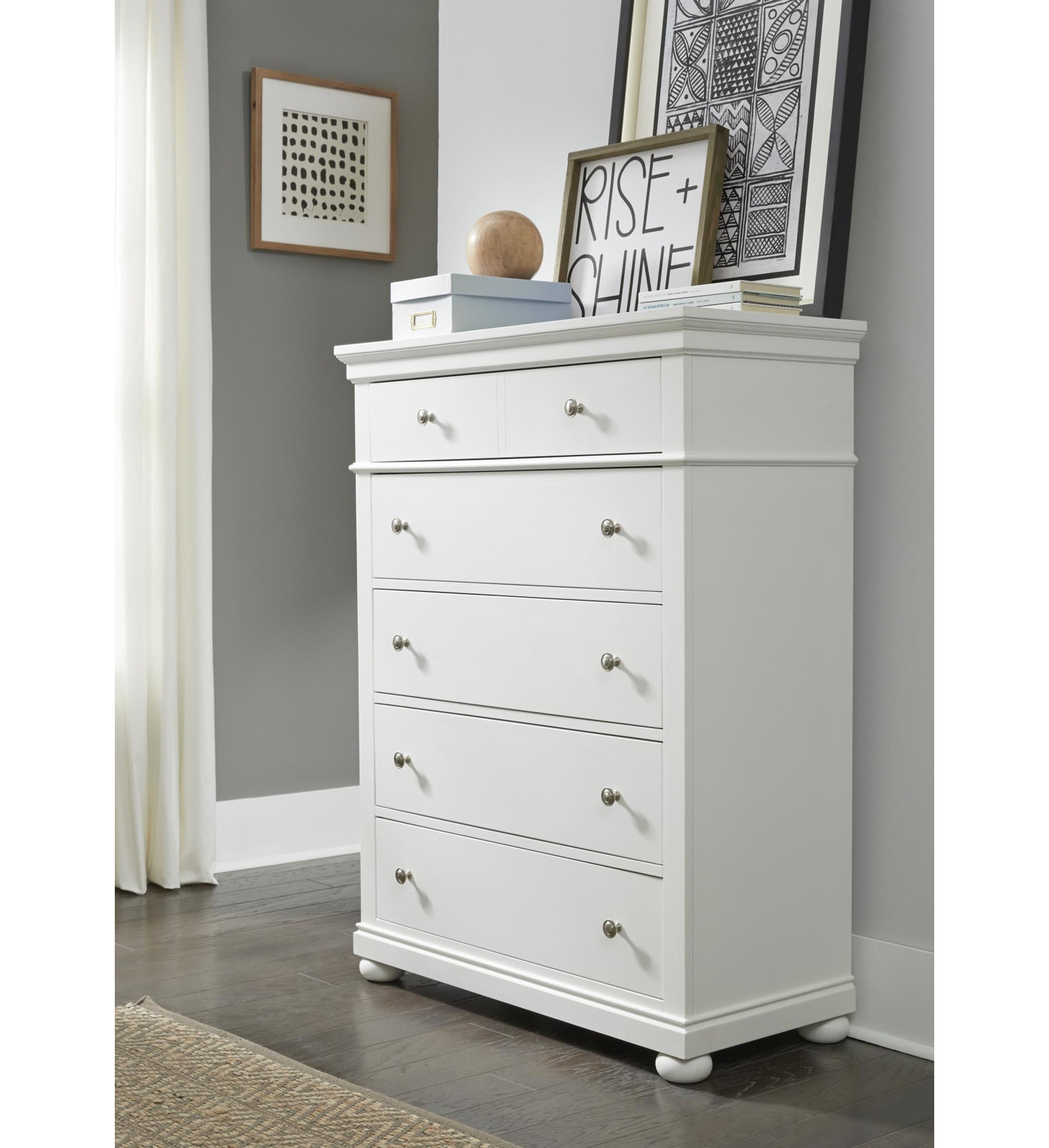 Jayden 5-Drawer Chest, White