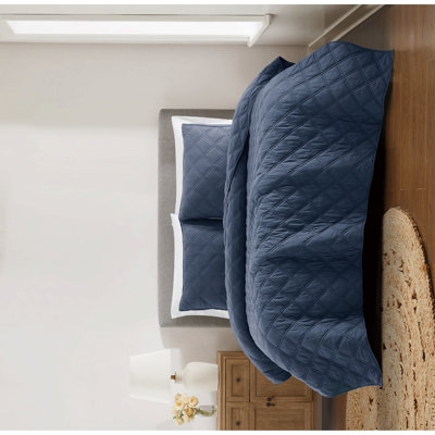 Brooklyn Loom Diamond Washed Cotton Quilt Set