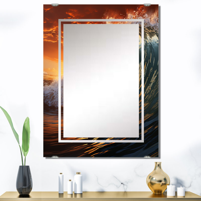 Grand miroir mural Baelyn - Coastal Beach MIR139380, 40 po x 30 po