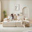 Canapé-lit modulaire surdimensionné de 87 po avec méridienne inclinable sans assemblage pour salon Chambre à coucher | Velours côtelé beige-609816183