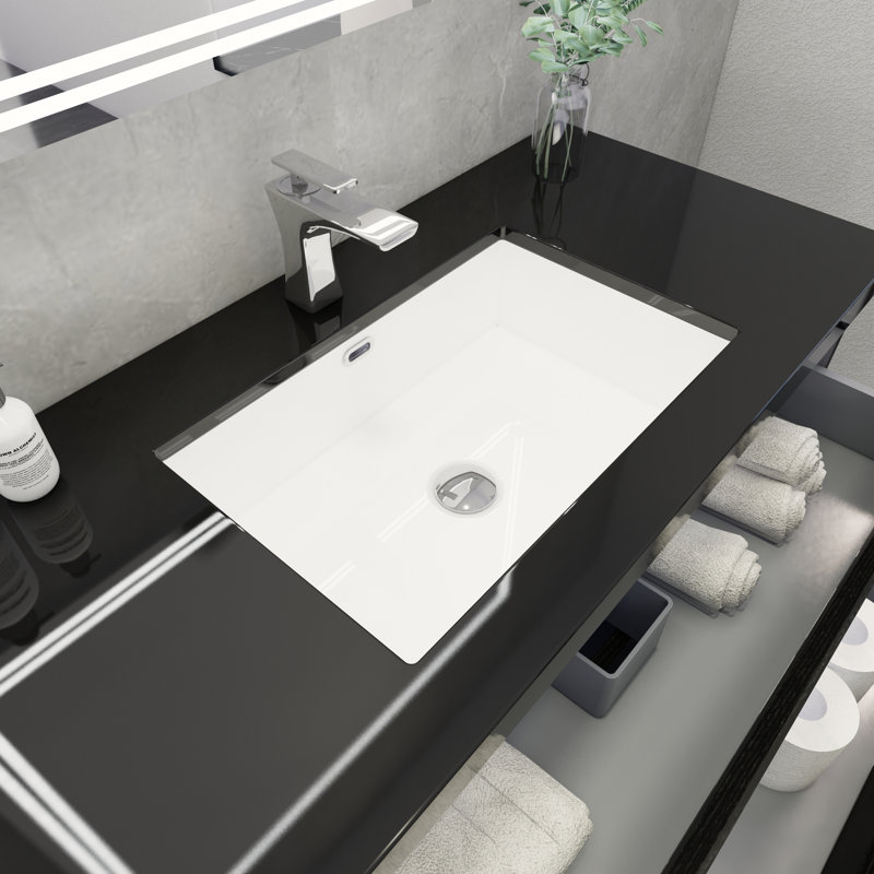 Castin 41.5'' Single Bathroom Vanity with Acrylic Top, Rich Matt Black