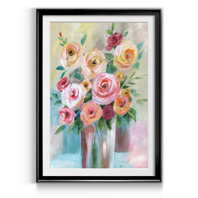 Bouquet vif - reproduction de photo encadrée sur papier, H 30,5 po x l 42,5 po x P 1,5 po, Noir