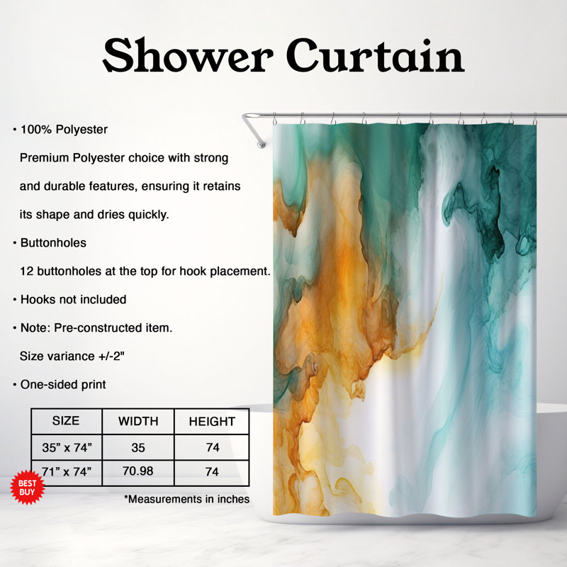 Smoky Sombre Symphony - Premium Shower Curtain, 74" H x 71" W