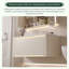 Meuble-lavabo mural en bois d'hévéa crème avec miroir intelligent-1990451110