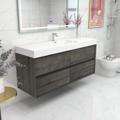 59'' Single Bathroom Vanity with Acrylic Top