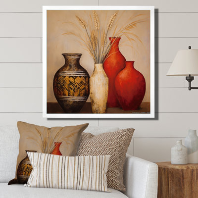 Nature morte avec vase gracieux séché - impression